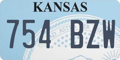 KS license plate 754BZW