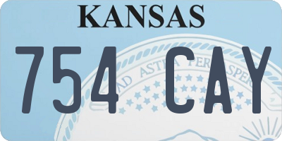 KS license plate 754CAY