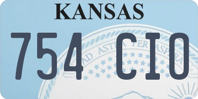 KS license plate 754CIO