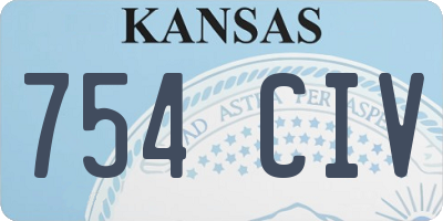 KS license plate 754CIV