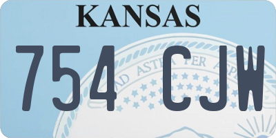 KS license plate 754CJW