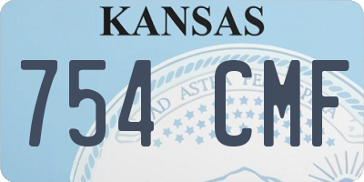 KS license plate 754CMF