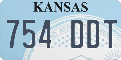 KS license plate 754DDT