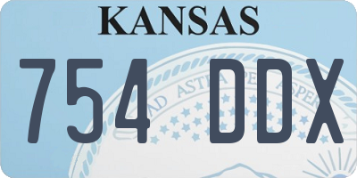 KS license plate 754DDX