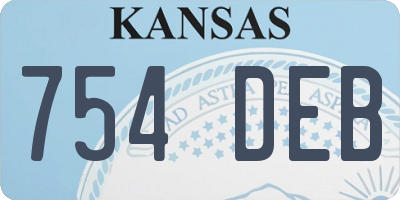 KS license plate 754DEB