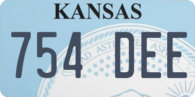 KS license plate 754DEE