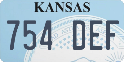 KS license plate 754DEF