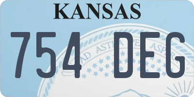 KS license plate 754DEG