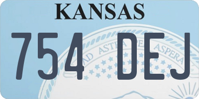 KS license plate 754DEJ