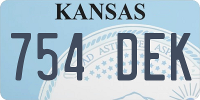 KS license plate 754DEK