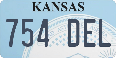 KS license plate 754DEL