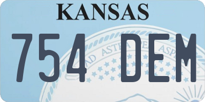 KS license plate 754DEM