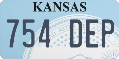 KS license plate 754DEP