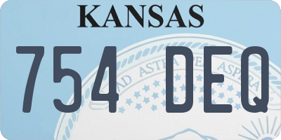 KS license plate 754DEQ