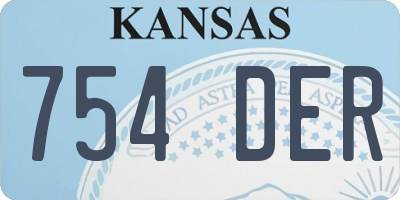 KS license plate 754DER