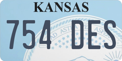 KS license plate 754DES