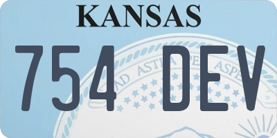 KS license plate 754DEV