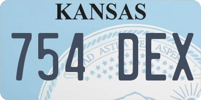 KS license plate 754DEX