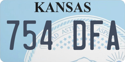 KS license plate 754DFA