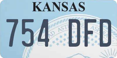 KS license plate 754DFD