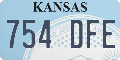 KS license plate 754DFE
