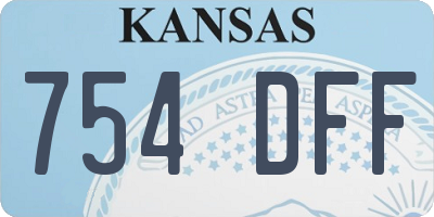 KS license plate 754DFF