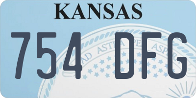 KS license plate 754DFG