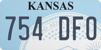 KS license plate 754DFO
