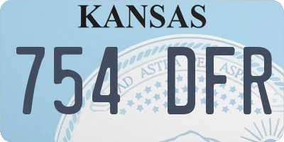 KS license plate 754DFR