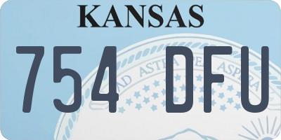 KS license plate 754DFU