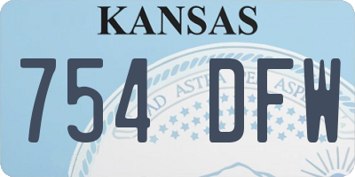 KS license plate 754DFW