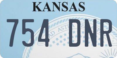 KS license plate 754DNR