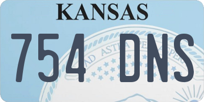 KS license plate 754DNS
