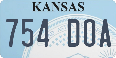 KS license plate 754DOA