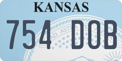 KS license plate 754DOB