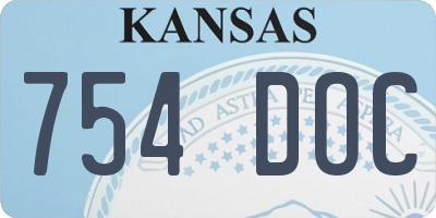 KS license plate 754DOC