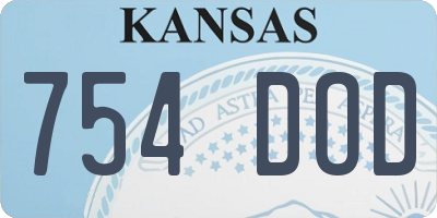 KS license plate 754DOD