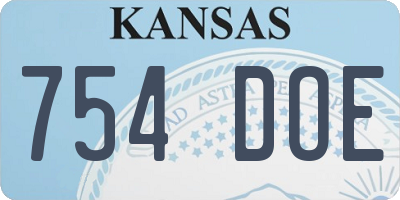 KS license plate 754DOE