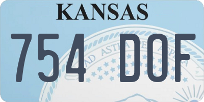 KS license plate 754DOF