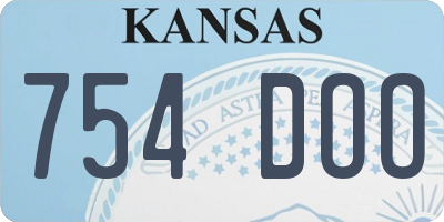 KS license plate 754DOO
