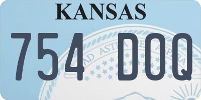 KS license plate 754DOQ