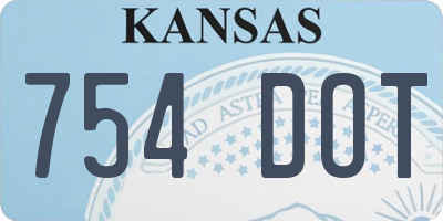 KS license plate 754DOT