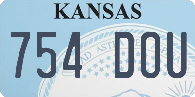 KS license plate 754DOU