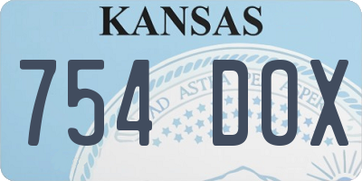 KS license plate 754DOX