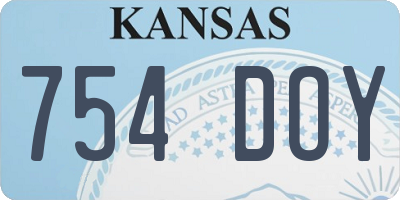 KS license plate 754DOY