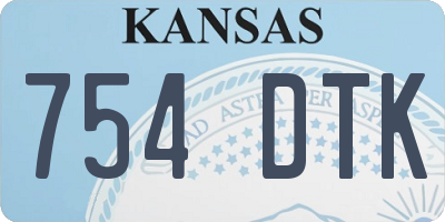 KS license plate 754DTK