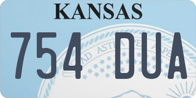 KS license plate 754DUA
