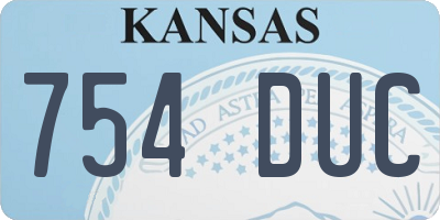 KS license plate 754DUC