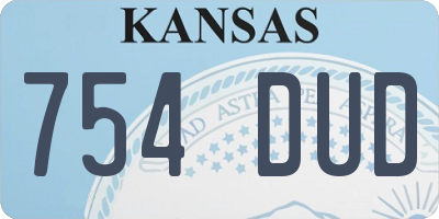 KS license plate 754DUD