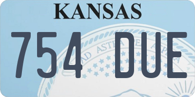 KS license plate 754DUE